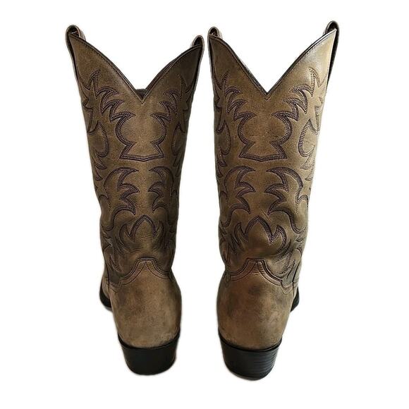 Ariat Western Boots Mens 11.5 Heritage R Toe Distressed Brown Style#34729 Cowboy - Picture 8 of 12